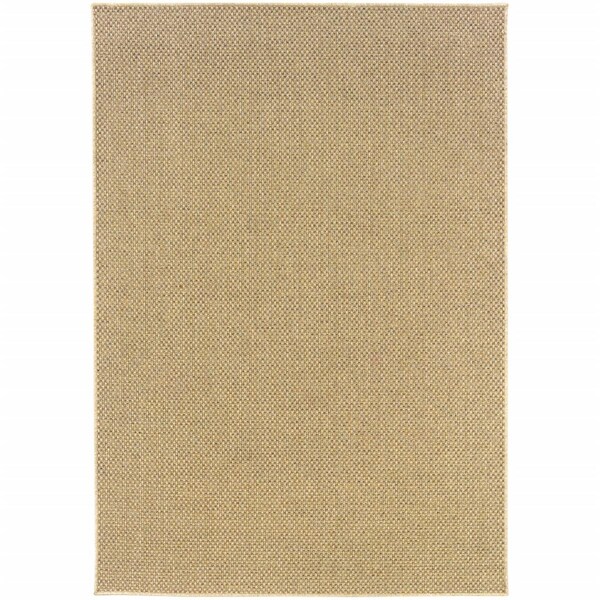 Homeroots 7 x 10 in. Solid Sand Beige Indoor & Outdoor Area Rug 389477 - main